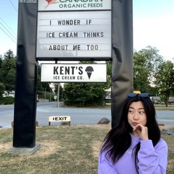 Kent's Ice Cream Co - Their adorable letter board sign!