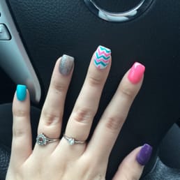 Nails were shaped amazing but checkout my awful design ...
