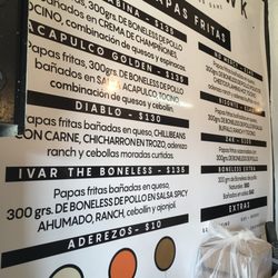 Tomahawk - Fries Menu