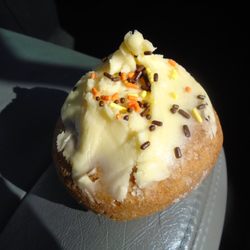 Bizzy Bean, Coffee & More To Go - A pumpkin donut - yum! Made fresh by Uncle Donuts in St. Croix.