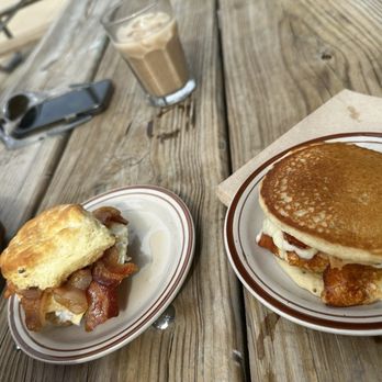 Oddly Correct - Build your own biscuit option and hotcake sandwich - Coffee & Tea Near Me - Kansas City, Missouri