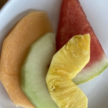 Scrambled - Because I can't have potatoes I got a generous size of side of fruit:) - Breakfast & Brunch Near Me - Henderson, Nevada Scrambled - Because I can't have potatoes I got a generous size of side of fruit:) - Breakfast & Brunch Near Me - Henderson, Nevada