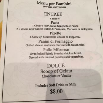 Quattro Caffe - Kids menu - Italian Near Me - Costa Mesa, California