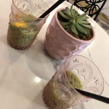 Holy Matcha - Left: horchata. $6+ Right: strawberry horchata $8 - Tea Rooms Near Me - San Diego, California Holy Matcha - Left: horchata. $6+ Right: strawberry horchata $8 - Tea Rooms Near Me - San Diego, California