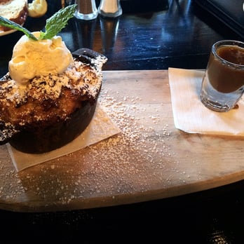Morrison - Bread pudding with caramel whiskey syrup. - Gastropubs Near Me - Los Angeles, California Morrison - Bread pudding with caramel whiskey syrup. - Gastropubs Near Me - Los Angeles, California