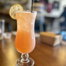 Village Roots Deli & Taproom - Mai Tai beer with edible candied dried lemon (to die for)