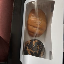 Salt roll and black sesame cream puff