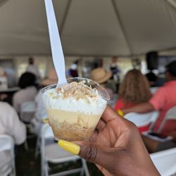 Bayou City Art Festival Downtown - Anonymous Cafe #1 dessert, Katina's EKMECK Kataifi sample, generous portion. Amazing.