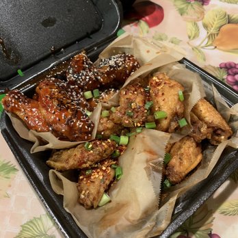 Fire Wings - Natomas - Korean Kick, Saigon Street, Louisiana Rub (left to right) - Chicken Wings Near Me - Sacramento, California Fire Wings - Natomas - Korean Kick, Saigon Street, Louisiana Rub (left to right) - Chicken Wings Near Me - Sacramento, California