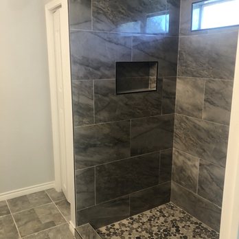 Renovation Rescue - Austin - Master bath shower . Tile and flooring from floor and decor , installed by renovation rescue , Austin . - Painters Near Me - Del Valle, Texas