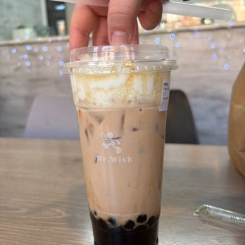 Mr Wish - black tea boba with macchiato foam on top. - Bubble Tea Near Me - Philadelphia, Pennsylvania Mr Wish - black tea boba with macchiato foam on top. - Bubble Tea Near Me - Philadelphia, Pennsylvania