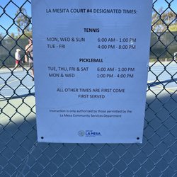 La Mesita Park - When to play