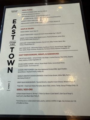 Menu photo 1 East Town Kitchen + Bar Milwaukee, WI