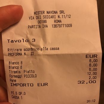 Mr. 100 Tiramisù - Bill - Desserts Near Me - Rome, RM