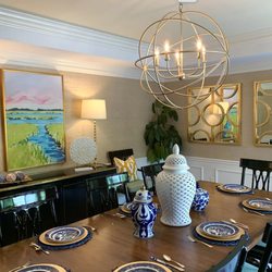 Framed NKY - Dining Room Art and Mirrors we installed for a client.