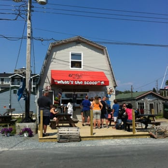 What's the Scoop - a group of people standing outside of a store - Seafood Near Me - Eastern Passage, Nova Scotia
