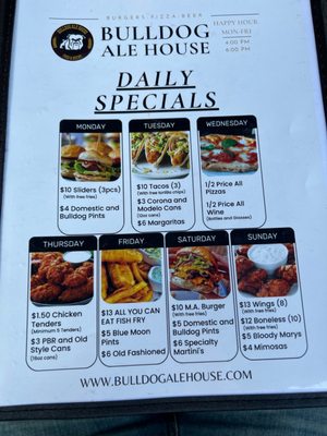 Menu photo 1 Bulldog Ale House New Lenox, IL Menu photo 1 Bulldog Ale House New Lenox, IL