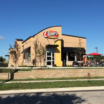 Raising Cane's Chicken Fingers - Restaurant Exterior with Drive-thru and Patio - Fast Food Near Me - Shawnee, Kansas