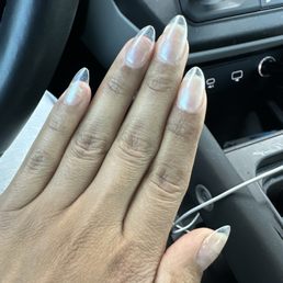 What I got..you can see my bad cuticles under the nail he put. What I got..you can see my bad cuticles under the nail he put.