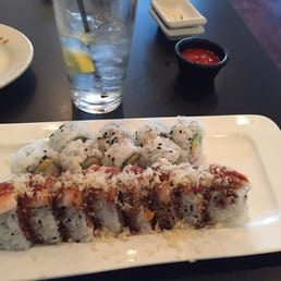 Rainbow rolls and California rolls Rainbow rolls and California rolls