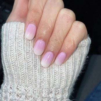 Bebe's Nail & Spa - Solar Pink & White full set with tips. Love them! - Massage Near Me - Ann Arbor, Michigan