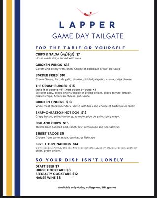 Menu photo 8 Lapper Sports Bar + Kitchen San Diego, CA Menu photo 8 Lapper Sports Bar + Kitchen San Diego, CA