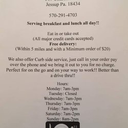 Church Street Cafe - Menu