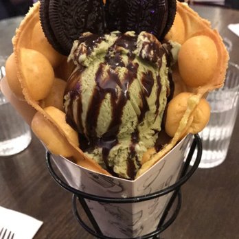 520 Dessert - Waffle w. Green tea ice cream, Oreo topping &a chocolate drizzle - Desserts Near Me - Flushing, New York 520 Dessert - Waffle w. Green tea ice cream, Oreo topping &a chocolate drizzle - Desserts Near Me - Flushing, New York