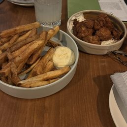 French Fries and Fried Cauliflower French Fries and Fried Cauliflower