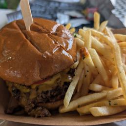 Foodlab Burger with Garlic Fries Foodlab Burger with Garlic Fries