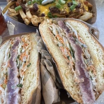 Gott's - Ahi burger with potato fries - Burgers Near Me - Los Angeles, California