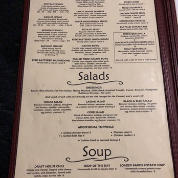 Cleveland Draft House - Menu 9/25/20 - Sports Bars Near Me - Clayton, North Carolina