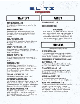 Menu photo 4 Blitz Bar Room Fairport, NY