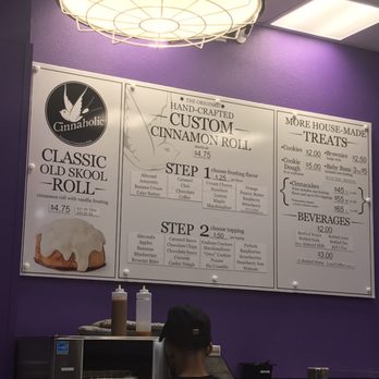 Cinnaholic - The menu board with all of the delicious options. - Bakeries Near Me - Henderson, Nevada