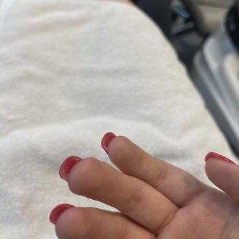VY Nails - Acrylic under nails, I told TWO techs about it, still under nails. - Nail Salons Near Me - Cape Coral, Florida
