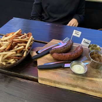 Bangers & Brews - Westside - Reindeer sausage Wild boar sausage Fries - German Near Me - Bend, Oregon Bangers & Brews - Westside - Reindeer sausage Wild boar sausage Fries - German Near Me - Bend, Oregon