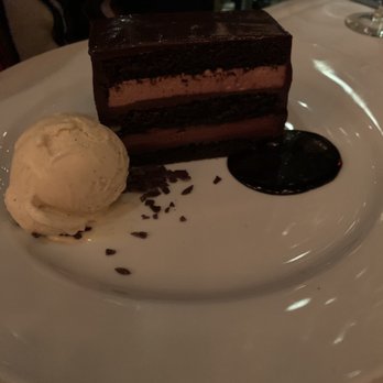 Ocean Prime - Chocolate cake (with side of ice cream) - Seafood Near Me - New York, New York Ocean Prime - Chocolate cake (with side of ice cream) - Seafood Near Me - New York, New York