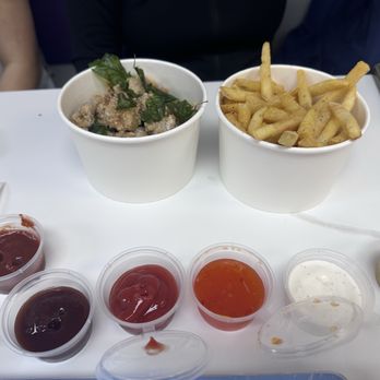 Moncha Cafe - Garlic Parm popcorn chicken and Honey Butter fries - Bubble Tea Near Me - Rosemead, California