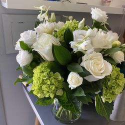 Strawberry Fields - A beautiful white and green arrangement