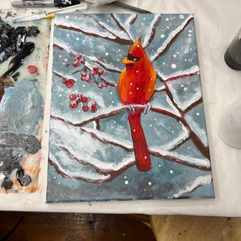 Artist Center - Holiday Bird - Paint & Sip Near Me - Castro Valley, California
