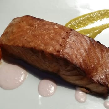 Grotta Palazzese - My Grilled Salmon was Delish! - Hotels Near Me - Polignano A Mare, BA