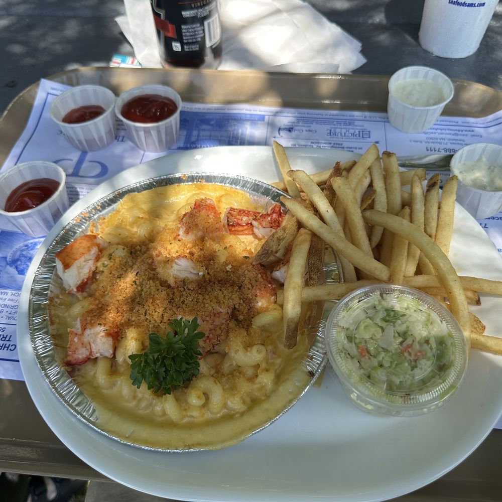 Seafood Sam's - Lobster Mac & Cheese - Seafood Near Me - Sandwich, Massachusetts Seafood Sam's - Lobster Mac & Cheese - Seafood Near Me - Sandwich, Massachusetts
