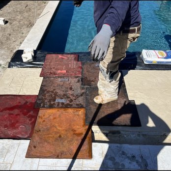 Demo Dump - Stamped overlay that we did on existing concrete in Rowlett - Masonry/Concrete Near Me Demo Dump - Stamped overlay that we did on existing concrete in Rowlett - Masonry/Concrete Near Me