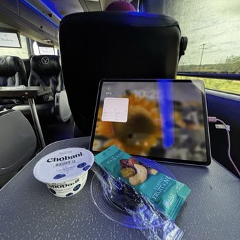 Vonlane - snacks are provided. This also shows the little table you get - Buses Near Me - Dallas, Texas Vonlane - snacks are provided. This also shows the little table you get - Buses Near Me - Dallas, Texas