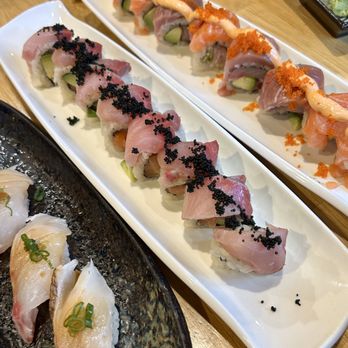 Rantei Japanese Cuisine - Tai (Red Snapper) Nigiri, Warriors roll, Rantei roll - Sushi Bars Near Me - Santa Clara, California Rantei Japanese Cuisine - Tai (Red Snapper) Nigiri, Warriors roll, Rantei roll - Sushi Bars Near Me - Santa Clara, California