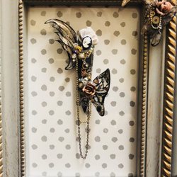 White Orchid Nails - Steampunk fantasy nail