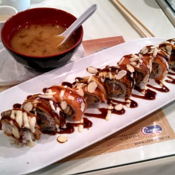 Love Sushi - Crush on you! Their signature. Unique dish topped with Almonds. How original is that? - Japanese Near Me - Gaithersburg, Maryland