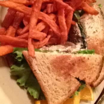Seasons Restaurant - Chicken Salad on Wheat Berry Bread with Sweet Potato Fries - American Near Me - Corbin, Kentucky Seasons Restaurant - Chicken Salad on Wheat Berry Bread with Sweet Potato Fries - American Near Me - Corbin, Kentucky
