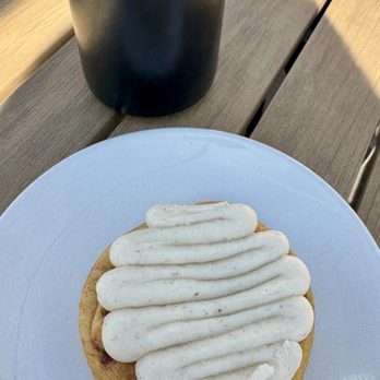 Corvus Coffee Roasters - Chai latte with banana bread cinnamon bun - Coffee & Tea Near Me - Denver, Colorado