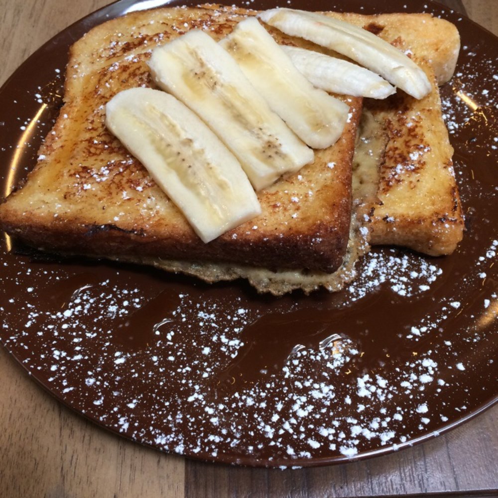 French toast with maple syrup and banana French toast with maple syrup and banana